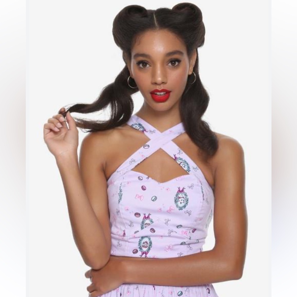 Disney Her Universe large purple Marie Aristocats smocked crop top Hot Topic